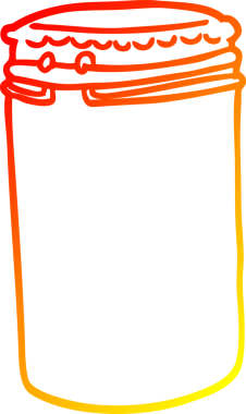 Bir insan tarafından çizilmiş karikatür depolama kavanozunun sıcak çizgi çizimi