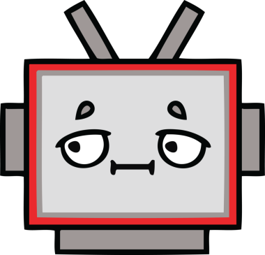 Bir insan tarafından çizilmiş güzel bir robot kafası karikatürü.