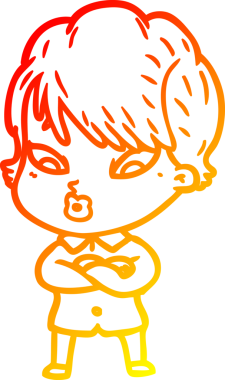 Bir insan tarafından çizilmiş bir karikatür kadın çizimi