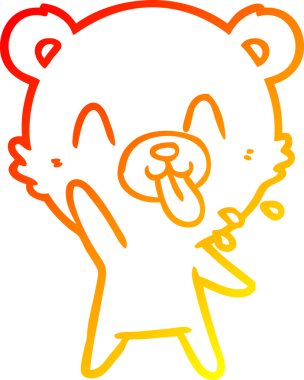 Bir insan tarafından çizilmiş kaba bir çizgi film ayısının sıcak çizgi çizimi