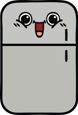 Bir insan tarafından çizilmiş buz dolabı karikatürü.