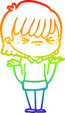 gökkuşağı gradyan çizimi bir insan tarafından çizilmiş bir çizgi film kızı