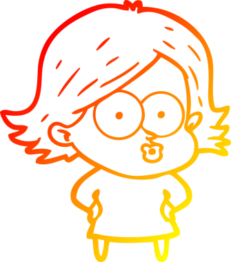 Bir insan tarafından somurtulmuş çizgi film kızı çizimi.