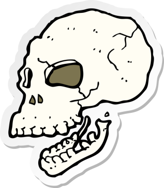 Bir insan tarafından çizilmiş ürkütücü bir karikatür çıkartması.