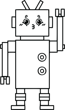Bir insan tarafından çizilmiş robot çizimi