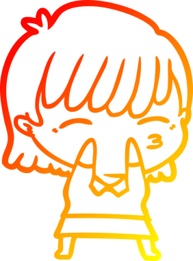 Bir insan tarafından çizilmiş bir karikatür kadın çizimi