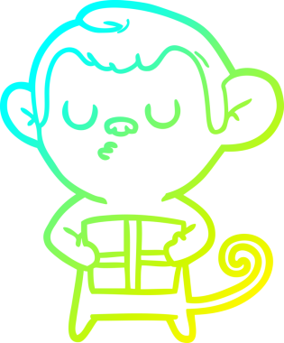 Bir insan tarafından çizilmiş bir çizgi maymun çizimi.