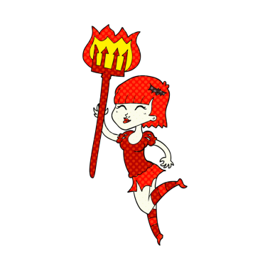 Bir insan tarafından çizilmiş serbest çizim şeytan kız.