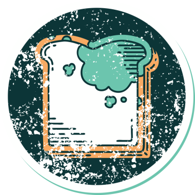 Bir insan tarafından çizilmiş küflü bir ekmeğin sembolik dövmeli görüntüsü