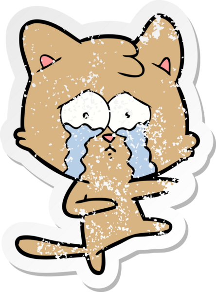 Bir insan tarafından çizilmiş karikatür bir kedinin sıkıntılı çıkartması.