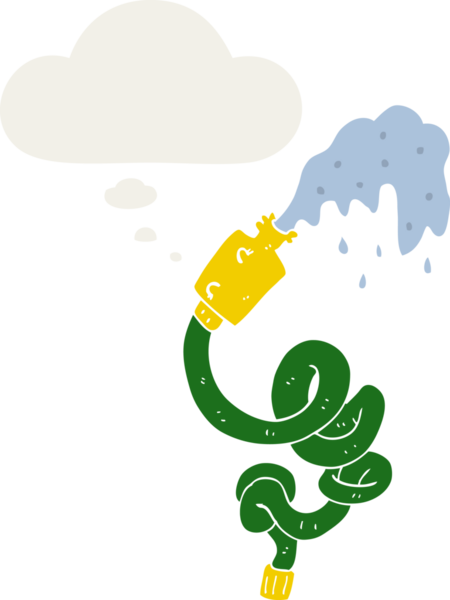 Düşünce baloncuklu karikatür hortumu insan tarafından çizilmiş.