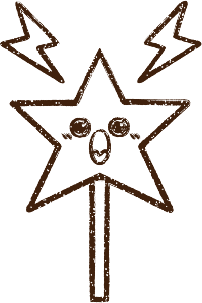 Sihirli Asa Kömür Bir insan tarafından çizilmiş