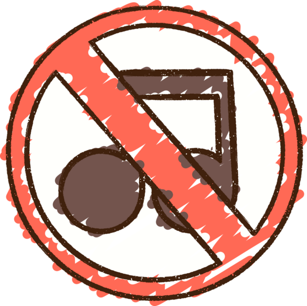 Bir insan tarafından çizilmiş Müzik Yasağı Tebeşiri