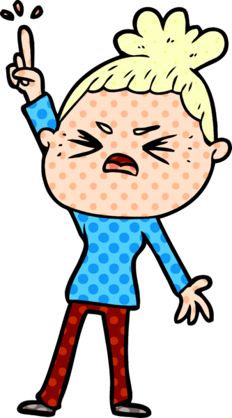 Bir insan tarafından çizilmiş kızgın bir kadın.