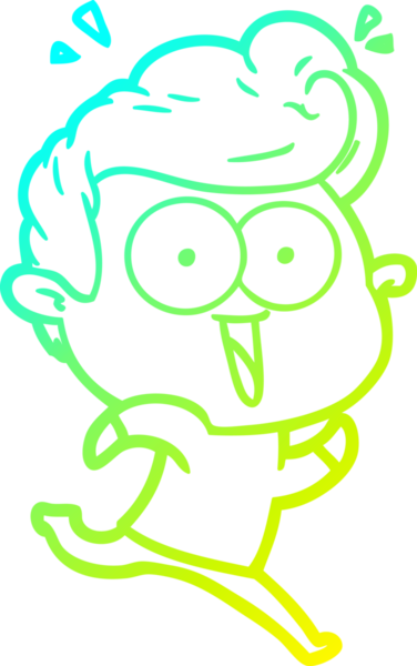 Bir insan tarafından çizilmiş, heyecanlı bir çizgi film çizimi.