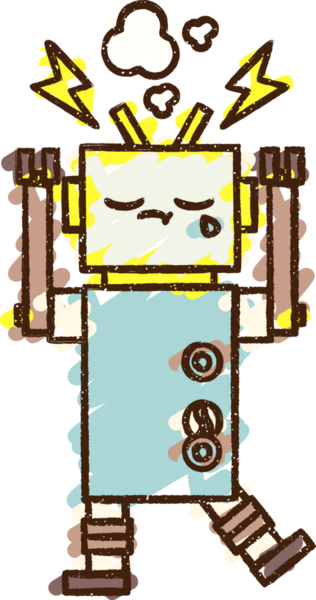 Bir insan tarafından çizilen robot tebeşiri.