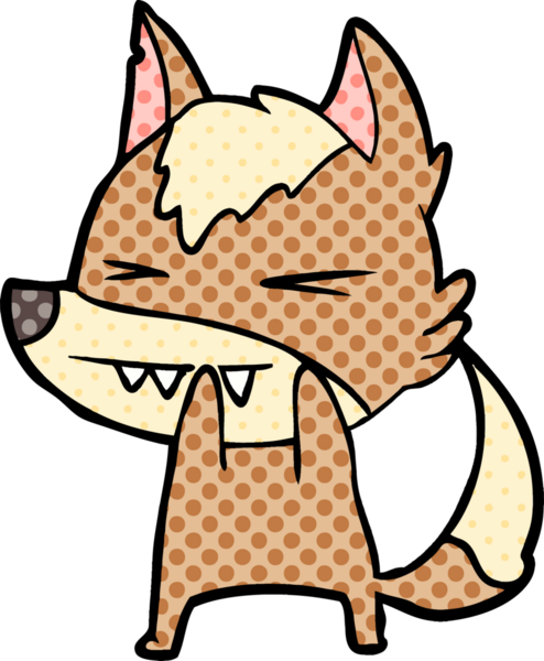 Bir insan tarafından çizilmiş kızgın kurt çizgi filmi.