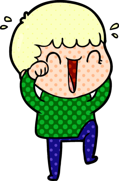 Bir insan tarafından çizilmiş gülen karikatür adam.