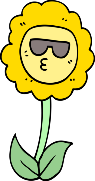 Bir insan tarafından çizilmiş karikatür çiçeği