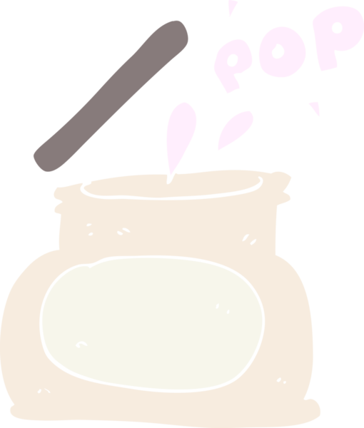 Bir insan tarafından çizilmiş patlamış kavanozun düz renk çizimi