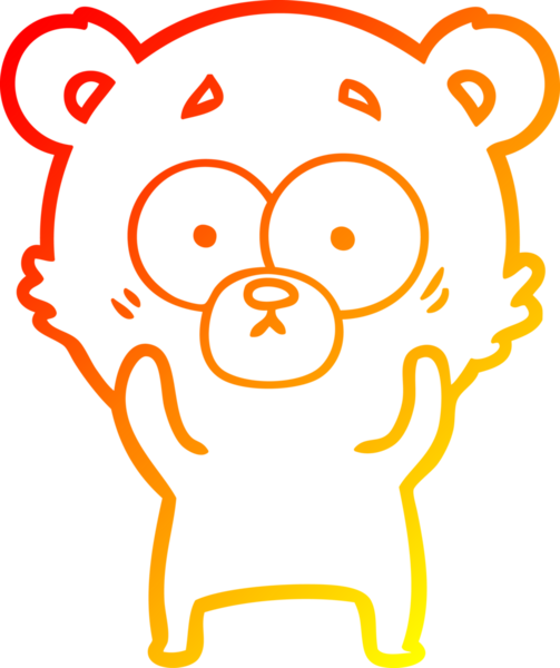 Şaşırmış bir kutup ayısının insan tarafından çizilmiş sıcak çizgi çizgisi.