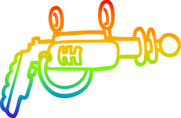 Bir insan tarafından çizilmiş karikatür ışın tabancasının çizimi