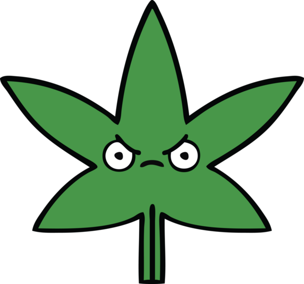Bir insan tarafından çizilmiş marihuana yaprağı karikatürü.