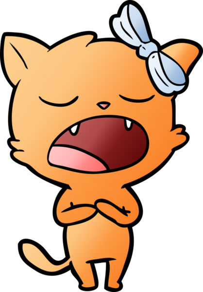 Bir insan tarafından çizilmiş şarkı söyleyen bir kedi.