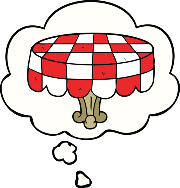 Bir insan tarafından çizilmiş düşünce baloncuklu çizgi film masası.