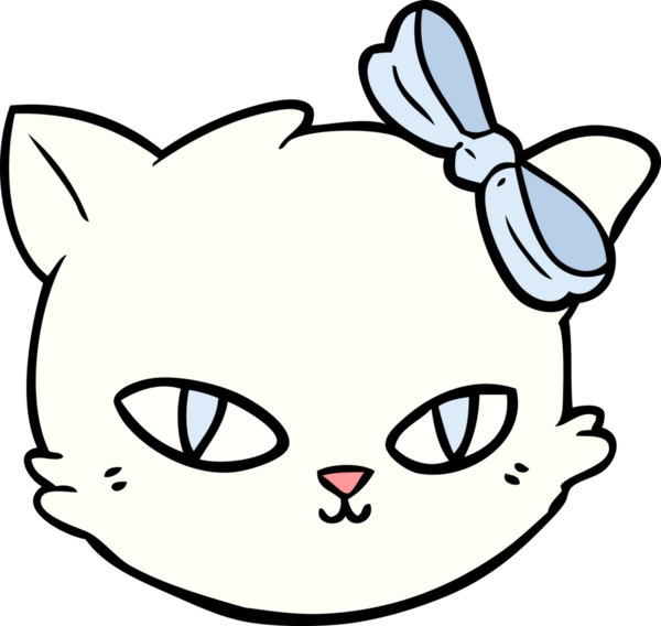 Bir insan tarafından çizilmiş fiyonklu bir kedi.