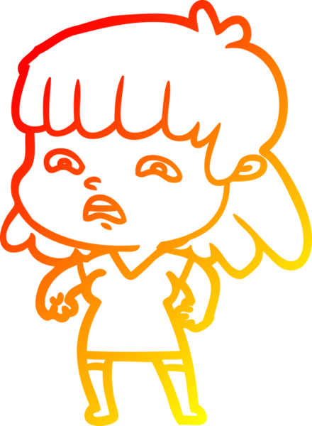 İnsan tarafından çizilmiş endişeli bir karikatür çizimi.