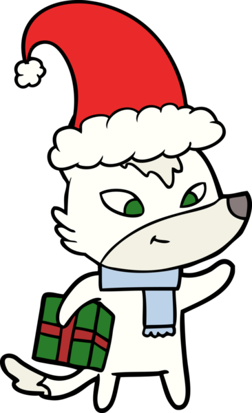 Bir insan tarafından çizilmiş dost canlısı bir Noel Kurdu.