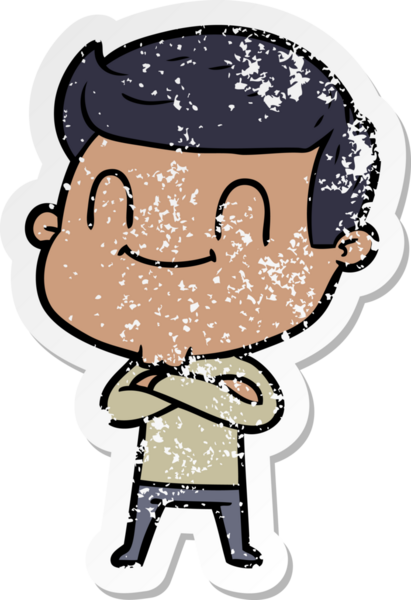 Bir insan tarafından çizilmiş, karikatür dostu bir adamın sıkıntılı çıkartması.