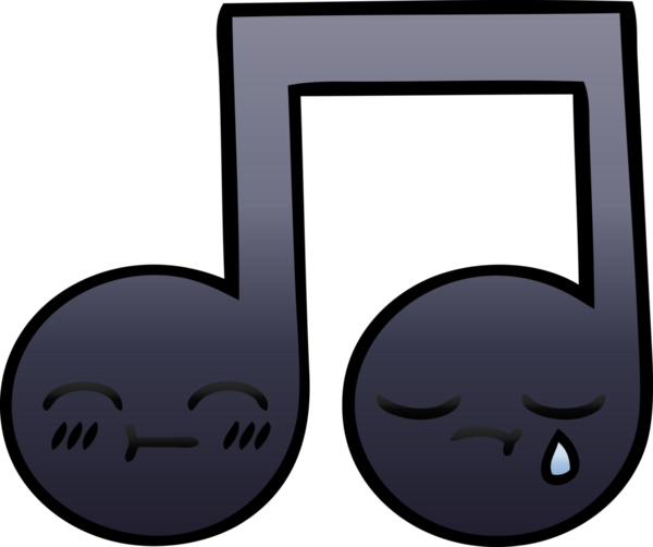 Bir insan tarafından çizilmiş bir notanın gölgelenmiş karikatürü