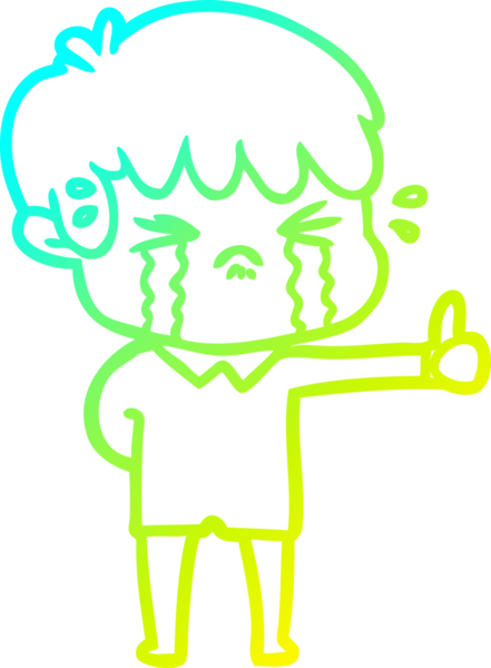 Bir insan tarafından çizilmiş ağlayan çizgi film çocuğu çizimi.