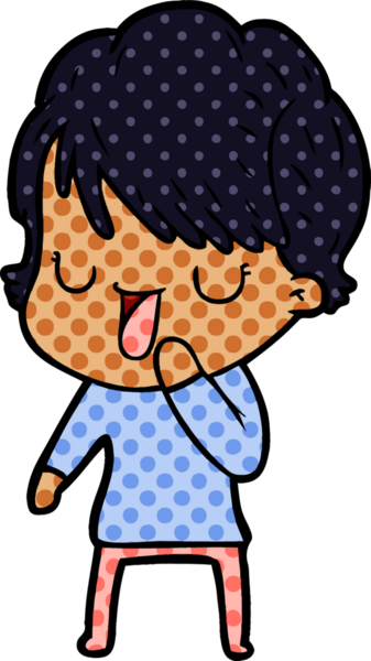 Bir insan tarafından çizilmiş bir karikatür kadın konuşuyor.