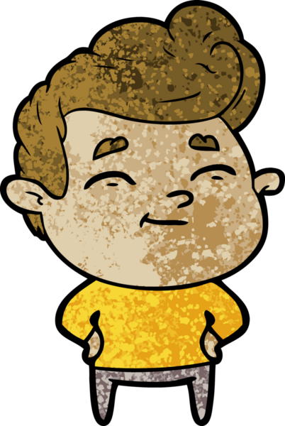 Bir insan tarafından çizilmiş mutlu çizgi film adamı.