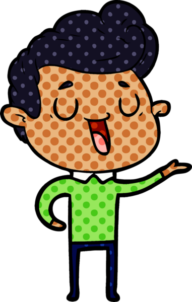 Bir insan tarafından çizilmiş mutlu çizgi film adamı.