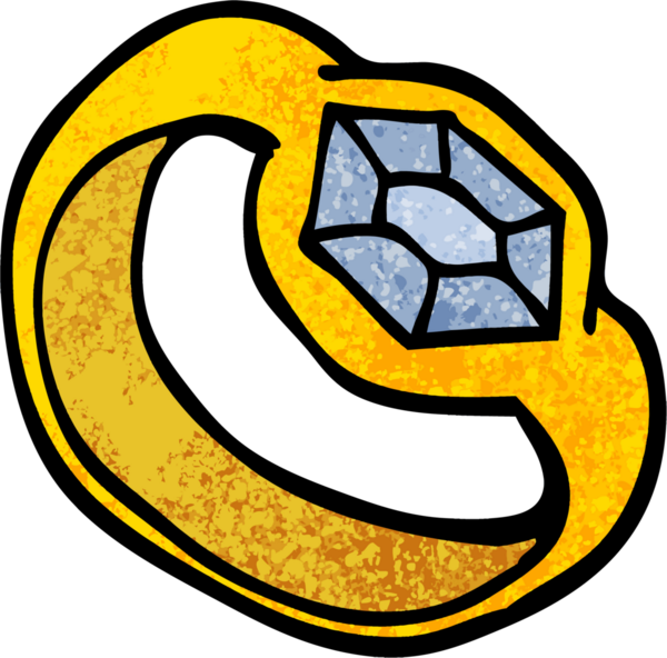 Grunge desenli karikatür elmas yüzük bir insan tarafından çizilmiş.