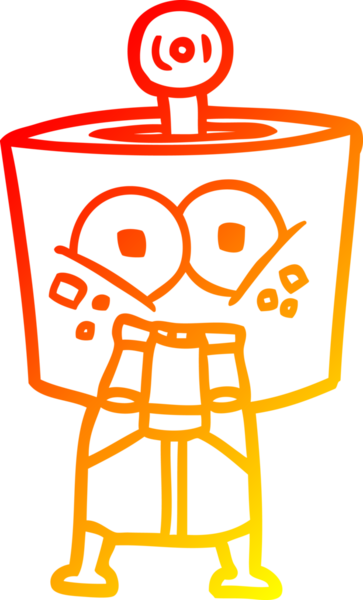 Bir insan tarafından çizilmiş mutlu bir çizgi robot çizimi