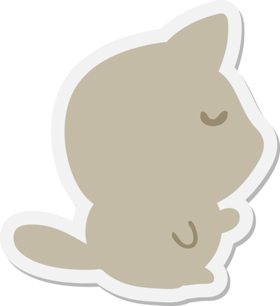 Bir insan tarafından çizilmiş şirin bir kedi çıkartması.