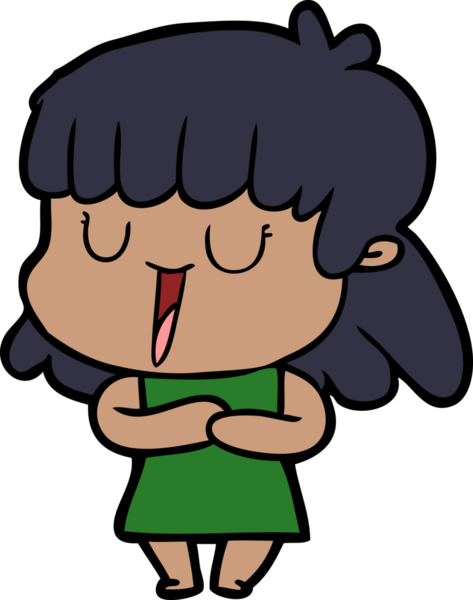 Bir insan tarafından çizilmiş bir çizgi film kadını.