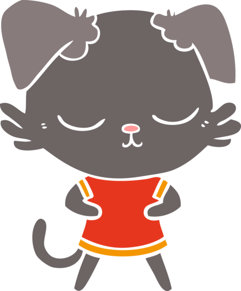 Bir insan tarafından çizilmiş şirin düz renkli çizgi film köpeği.