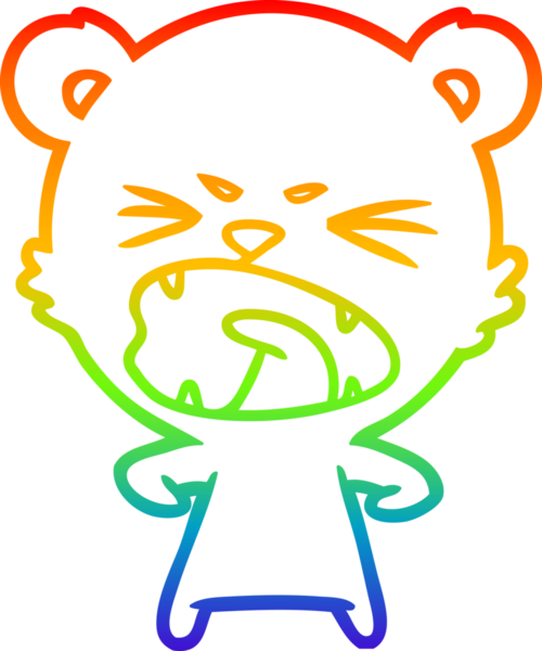 Bir insan tarafından çizilmiş kızgın bir çizgi film ayısının çizimi.