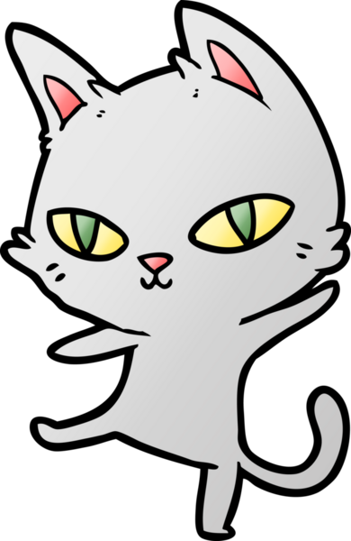 Bir insan tarafından çizilmiş çizgi film kedisi.