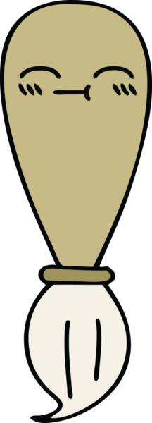 Bir insan tarafından çizilmiş güzel bir boya fırçası karikatürü.