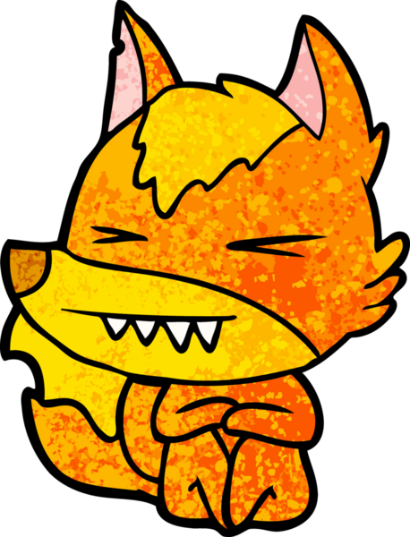 Bir insan tarafından çizilmiş tilki çizgi film karakteri