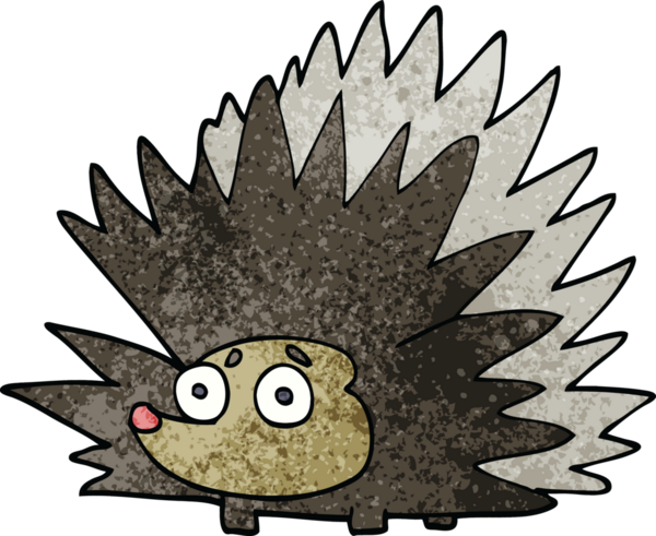 Bir insan tarafından çizilmiş çivili kirpi.