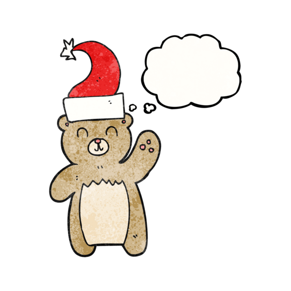 Düşünce baloncuğunun serbest çizimi. Bir insan tarafından çizilmiş oyuncak ayı deseni.