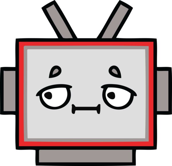 Bir insan tarafından çizilmiş güzel bir robot kafası karikatürü.